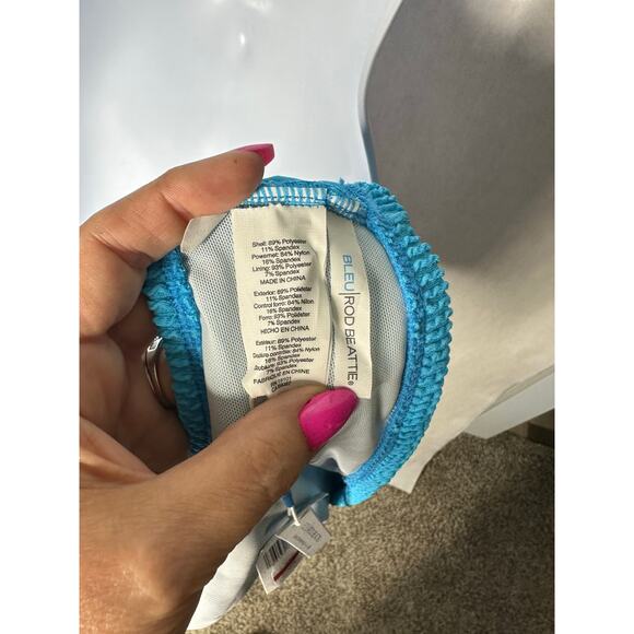 NWT Bleu Rod Beattie Pucker Up High Waist Bikini Bottom Blue – Size 6 - Picture 7 of 7